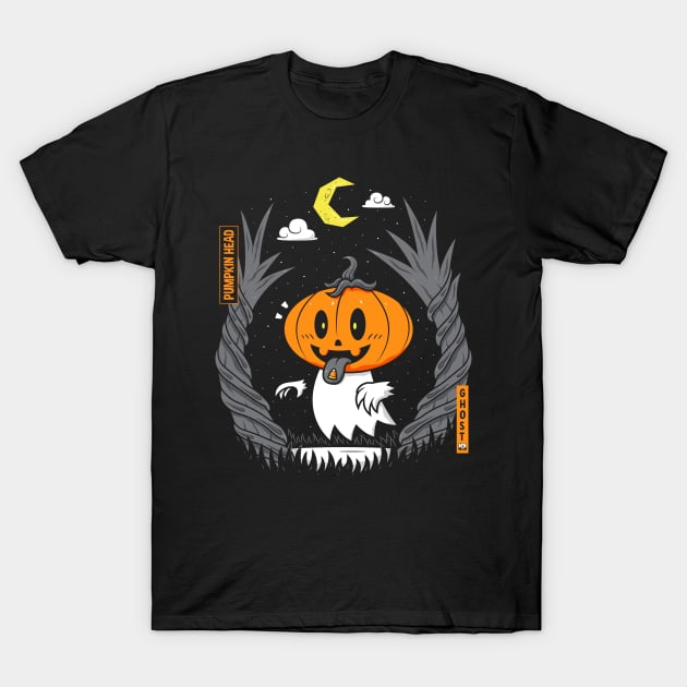 Pumpkin Head Ghost T-Shirt by krisren28